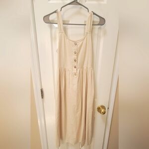 Little Cottonwood beige linen cottage dress